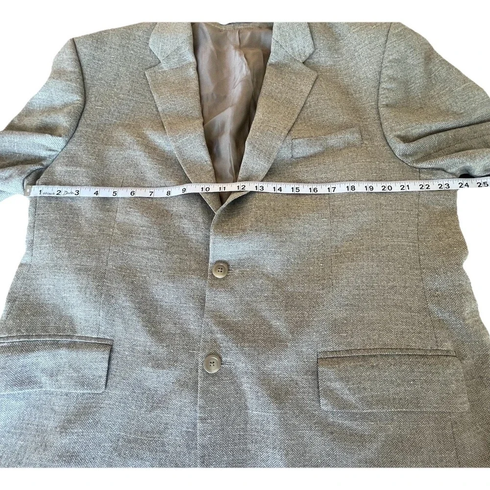 Ralph Lauren Polo University Club Blazer Mens 48 Chevron Silk Wool Sports Jacket